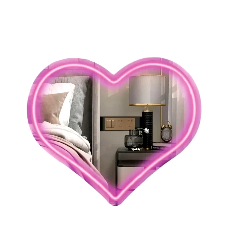 Διακάκης Α.Ε. Καθρέφτης Neon LED Καρδιά Ροζ 33x28 Mood (000580474)