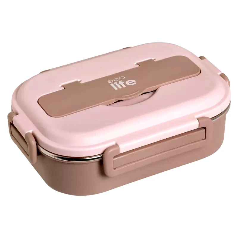 Ecolife Eco Life Φαγητοδοχείο 3 Θέσεων 1Lt Ροζ (33-FC-9091)