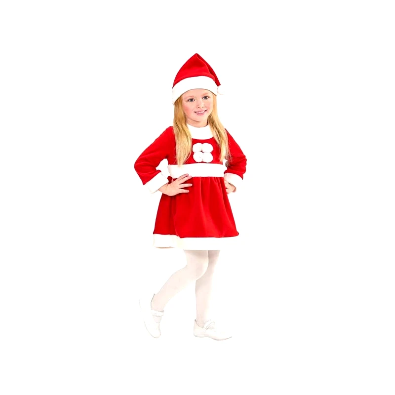 Windmann Χριστουγεννιάτικη Στολή Miss Santa (Φόρεμα-Σκουφάκι)(110 Cm / 3-4 Χρονών) (14926)