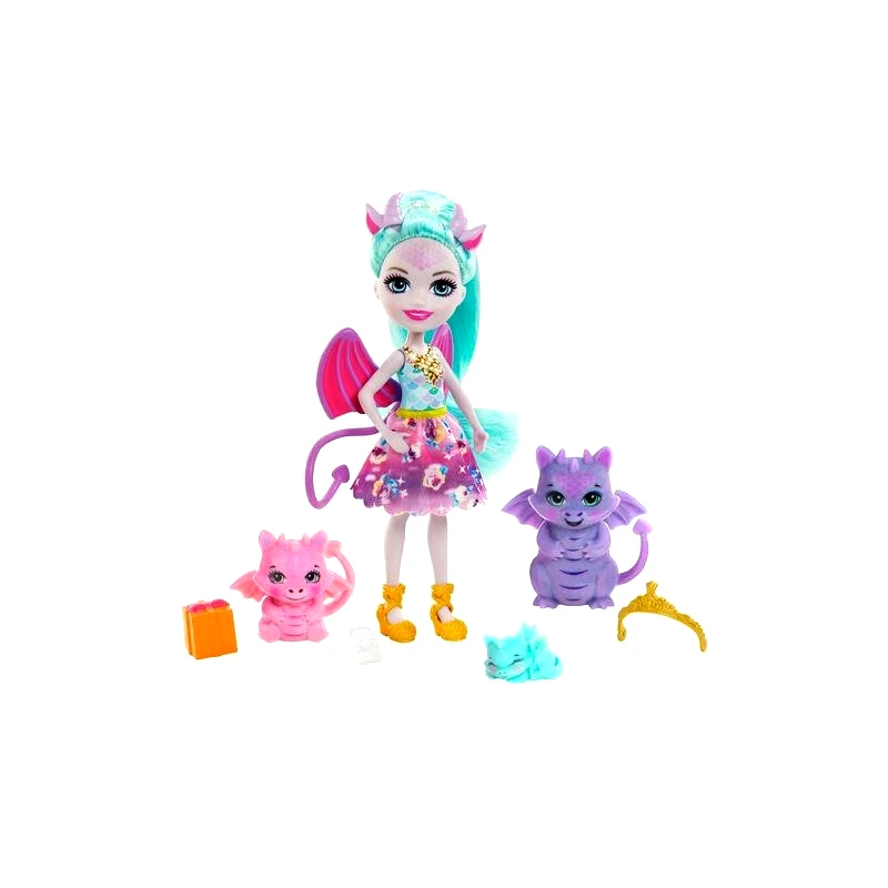 Mattel Enchantimals Royals - Κουκλα & Οικογένεια Δρακοι (GYJ09)