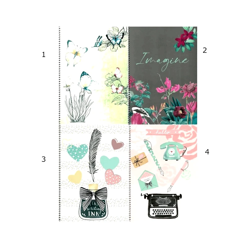Pelikan Pelikan Τετράδιο Σπιράλ Lady Lovely A4 2 Θεμάτων 60 Φύλλων 4 Σχέδια - 1 τμχ (1681829)