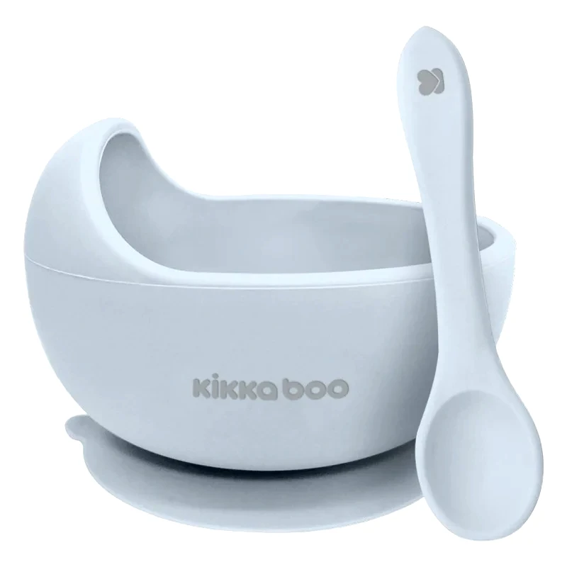 Kikka Boo Kikka Boo Yummy Παιδικό Σετ Μπολ Σιλικόνης με κουτάλι 250ml Blue (31302040116)