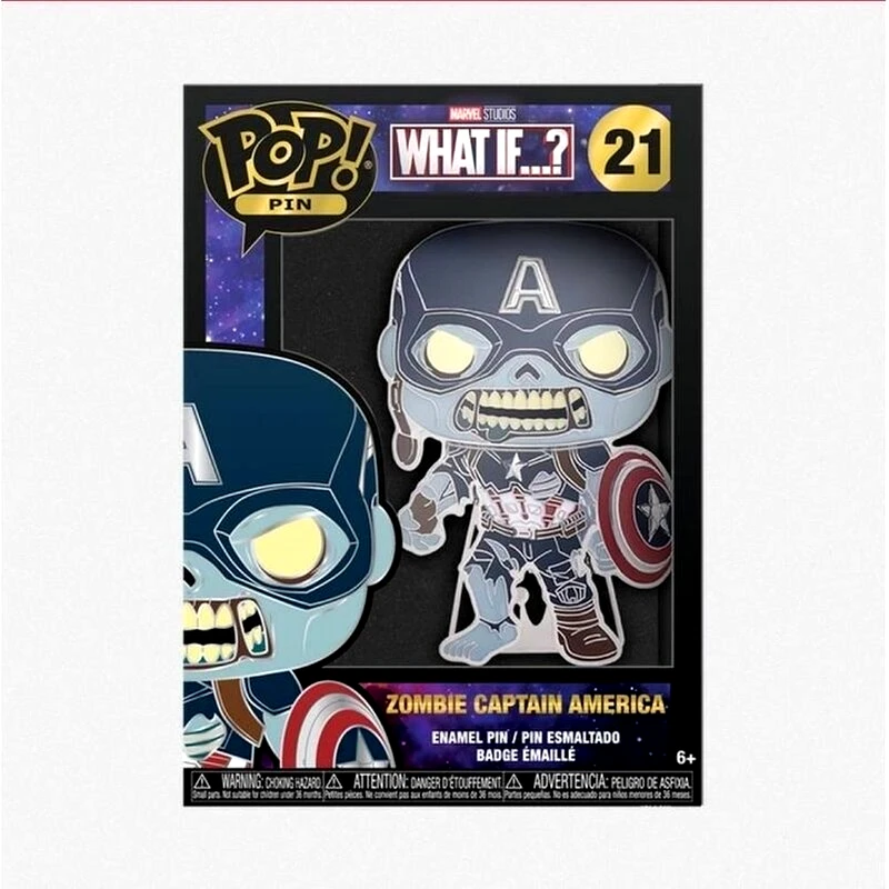 Funko Funko Pop! Pin: Marvel What If...? - Zombie Captain America (Glows In The Dark) (MVPP005)