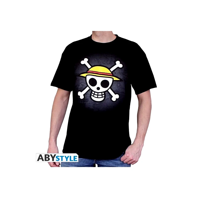 Abysse Corp One Piece Tshirt Skull With Map Man Black Basic Small (ABYTEX040_GD_S)