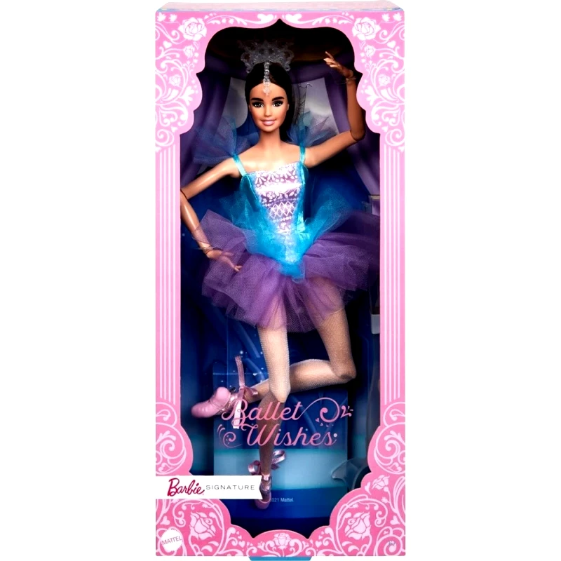 Mattel Barbie Signature Ballet Wishes Barbie Συλλεκτική Μπαλαρίνα Μελαχρινή 30 Εκ (JCW44)