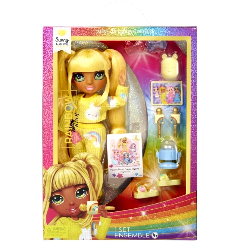 Rainbow High Rainbow High Junior High Pj Party Κούκλα Sunny (Yellow) (503682-EUC)