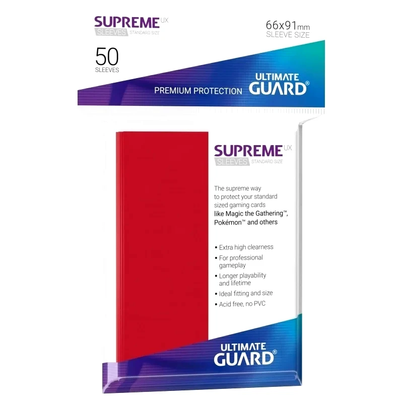 Ultimate Guard Ultimate Guard Supreme Ux Sleeves Red (50) 66X91Mm (UGD010802)