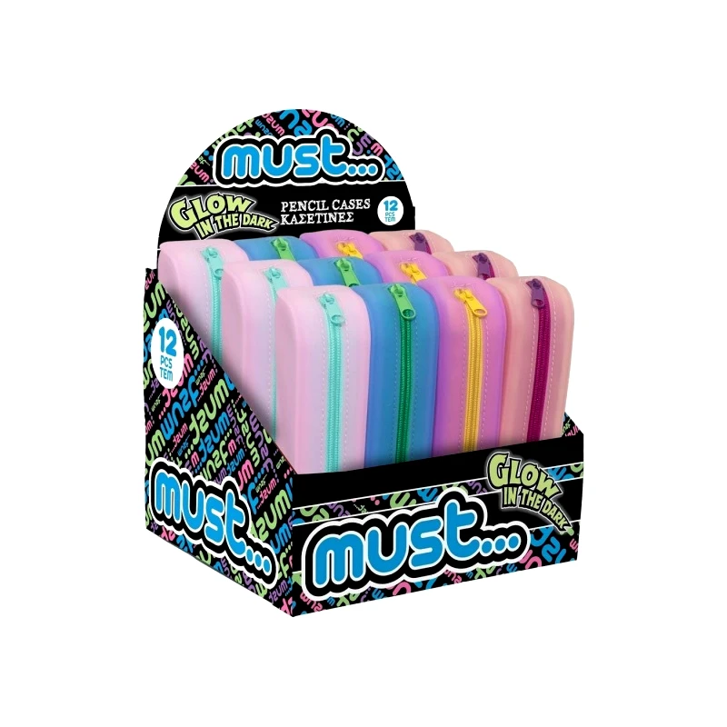 Must Σχολική Κασετίνα Βαρελάκι Must Focus Glow in the Dark με Σιλικόνη σε 4 Χρώματα (000584017)