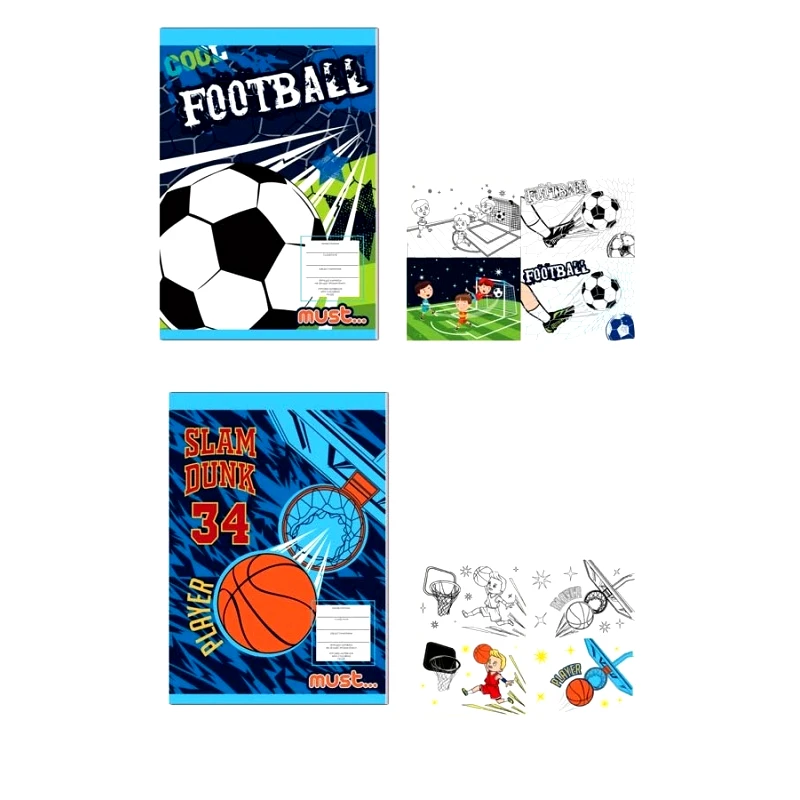 Διακάκης Α.Ε. Τετράδιο Καρφίτσα Must Football - Basketball 40 Φύλλα - 2 Σχέδια (000584364)