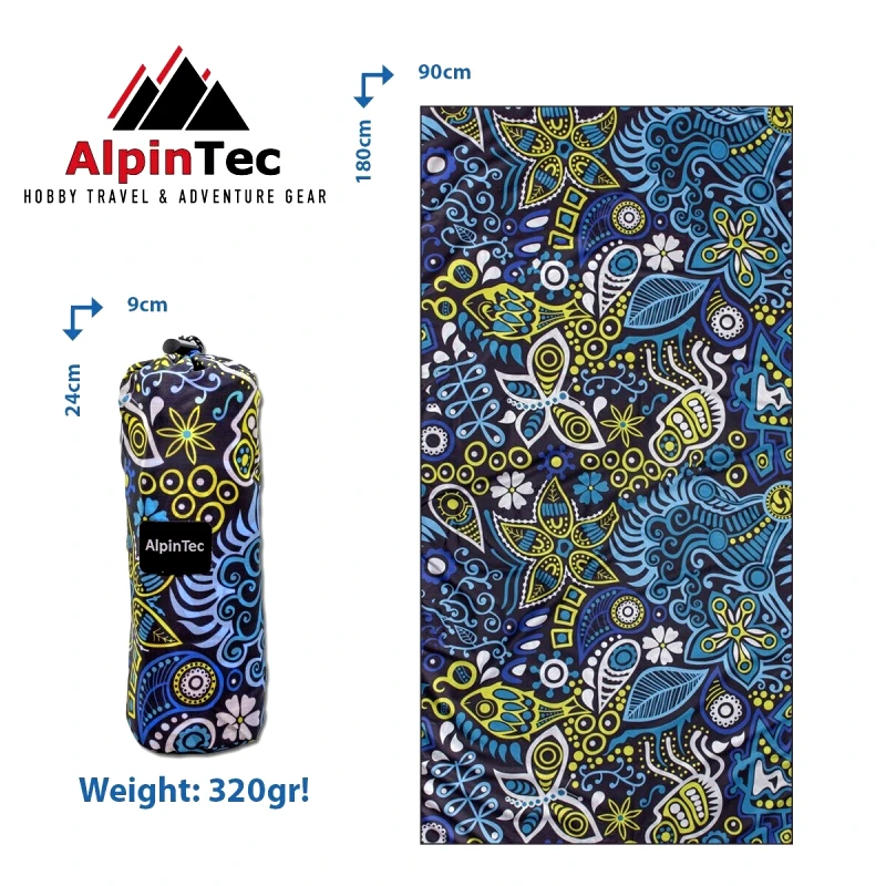 AlpinPro Dryfast Πετσέτα Σώματος Microfiber Πολύχρωμη Dryfast Tribal XXL 180x90cm (BMS-XXL-3)