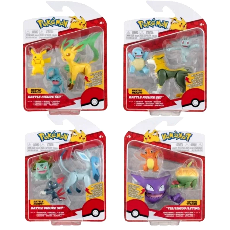 Jazwares Pokemon Φιγούρες 3 Τεμ. W10 - 4 Σχέδια (JW095155-D)