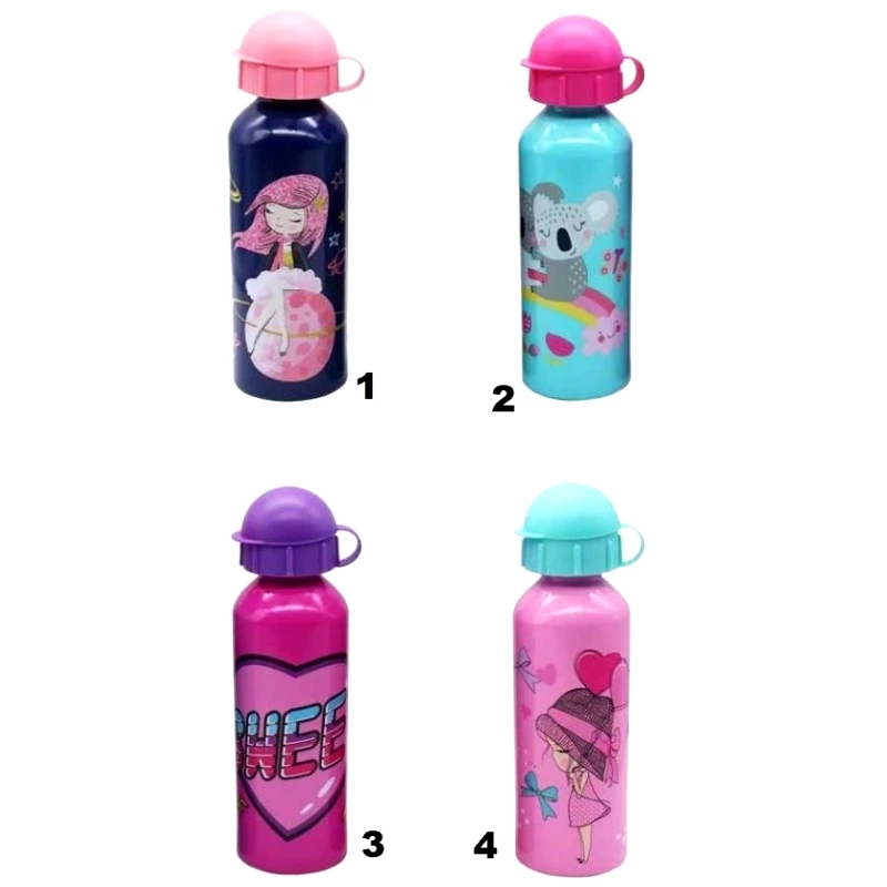 Must Παιδικό Παγούρι 500 ml Must Αλουμινίου με Καπάκι για Κορίτσι, 4 Σχέδια (000584047)