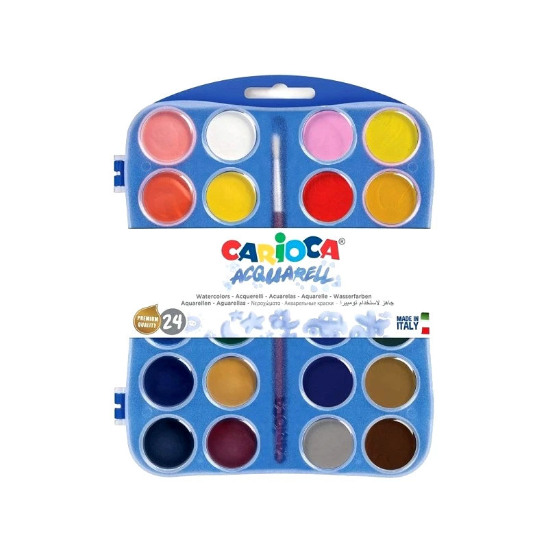 Carioca Carioca Χρώματα Χειροτεχνίας Νερομπογιές 30mm 24χρωμ (31969)