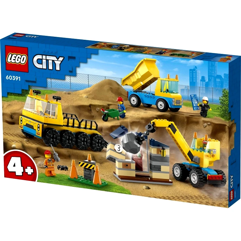 Lego Lego City Construction Trucks And Wrecking Ball Crane (60391)