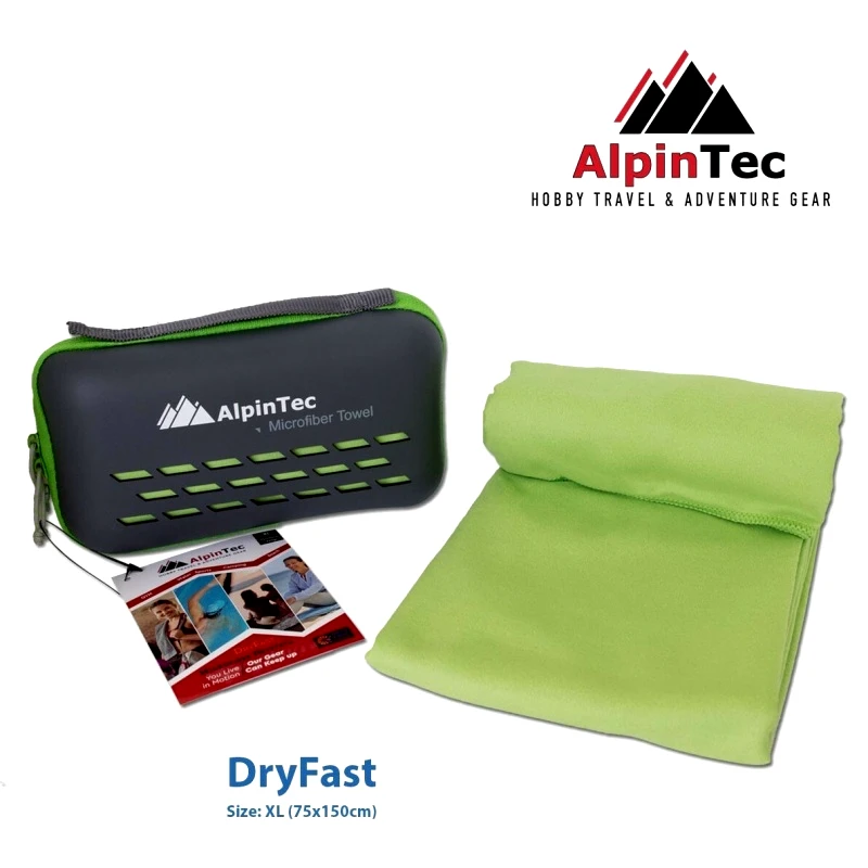 AlpinPro DryFast Πετσέτα Σώματος Microfiber Πράσινη 150x75cm (MS-XL-GN)