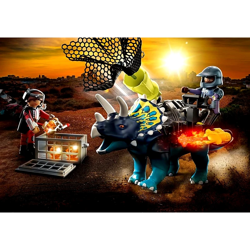 Playmobil Playmobil Τρικεράτωψ Με Πανοπλία - Κανόνι Και Μαχητές (70627)