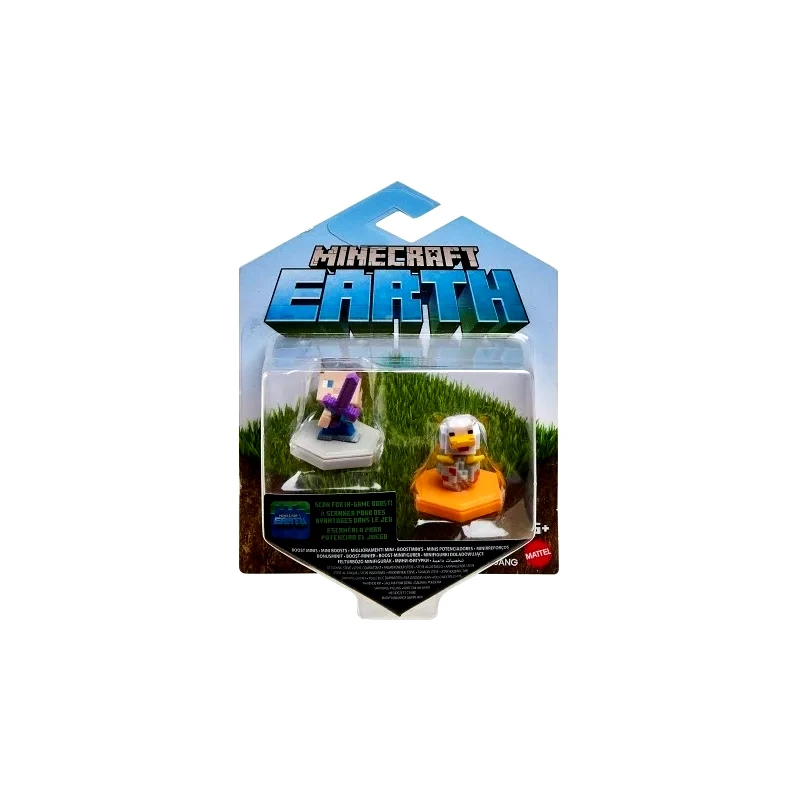 Mattel Minecraft Earth Φιγούρες Σετ Των 2 Με Τσιπάκι - 3 Σχέδια (GKT41)