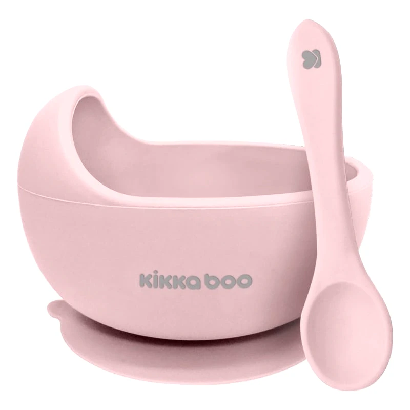 Kikka Boo Kikka Boo Μπολ με Βεντούζα & Κουτάλι 250ml Yummy Pink (31302040114)