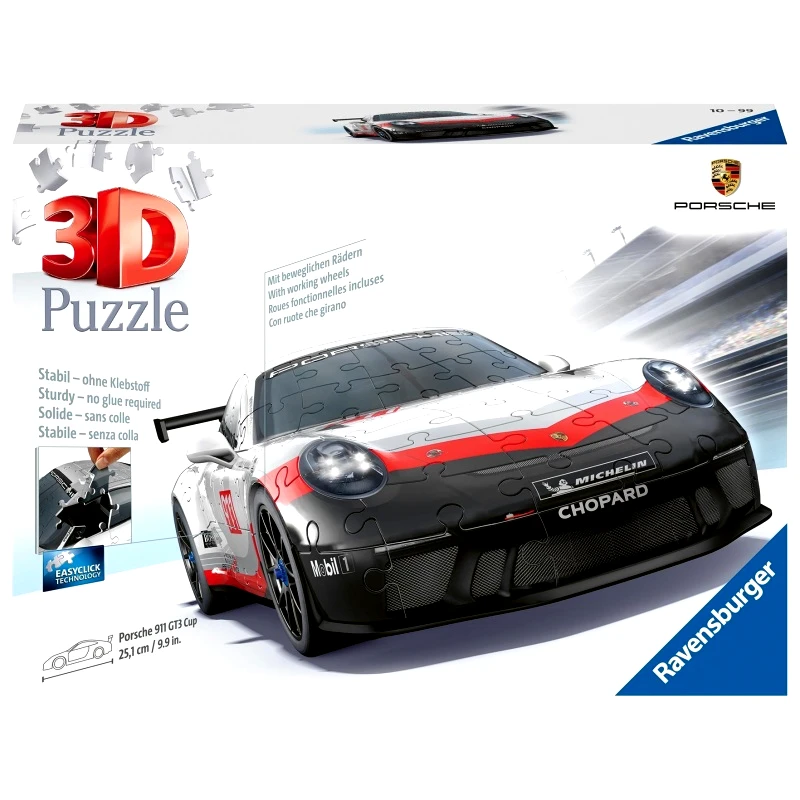 Ravensburger Παζλ 3D Ravensburger 108Τεμ Porsche GT3 Cup (11557)