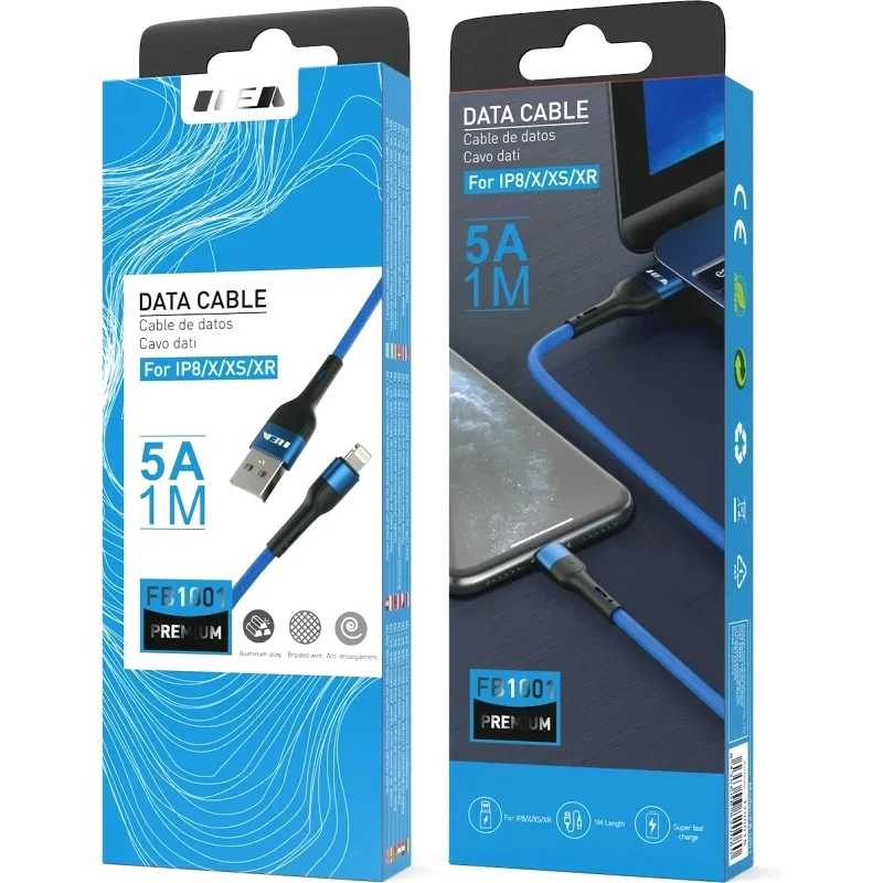 Moveteck Moveteck MTK Καλώδιο Για iPhone 5-12 USB 2.0 5Α 1m FB1001 Ilea 1100015 Μπλε (463.820080)