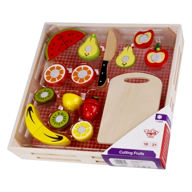 Tooky Toy Tooky Toys Φρούτα με Πάγκο Κοπής από Ξύλο (TKI014)