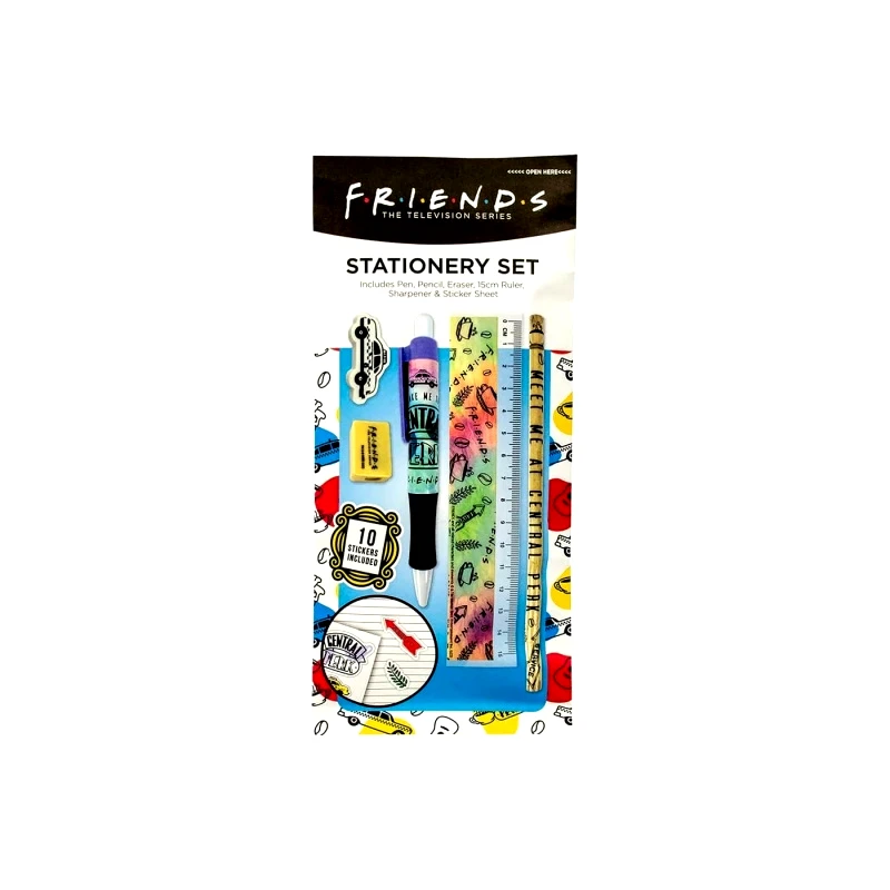 Blue Sky Studios Friends Stationery Paper Pouch Tie Dye Παιδικό Σετ Γραφικής Ύλης με Μολύβι/Γόμα/Ξύστρα (FS149168)