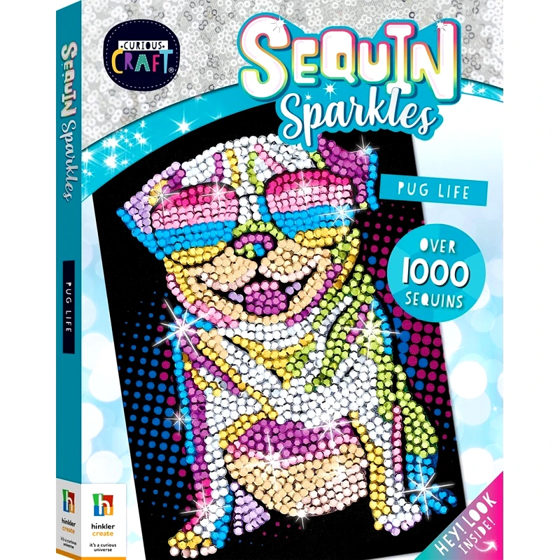 Hinkler Curious Craft Sequin Sparkles: Pug Life (CC-18)