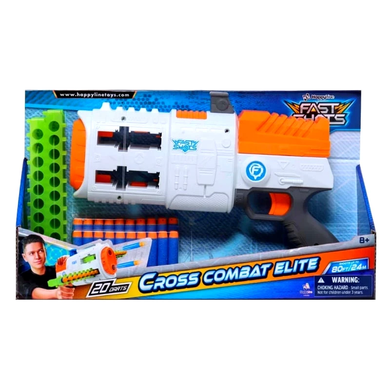 Just Toys Fast Shots Cross Combat Elite With 20 Foam Darts And 2 Cartridges (590080)