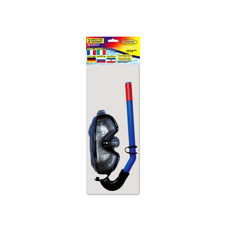 Astro Toys Poseidon Σετ Μάσκα & Αναπνευστήρας Polycarbonate Παιδική-Εφηβική σε Σακούλα Antigoni 34095 - Διάφορα Σχέδια (724121)