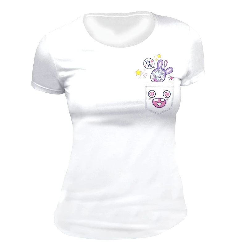 Abysse Corp Raving Rabbids Woman White Tshirt Kawaii Pocket Small (TGGTEX022_S)