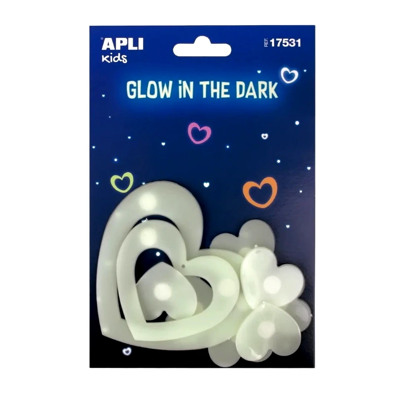 Apli Kids Apli Kids Αυτοκόλλητα Λάμπουν Στο Σκοτάδι Καρδιές (AP-17531)