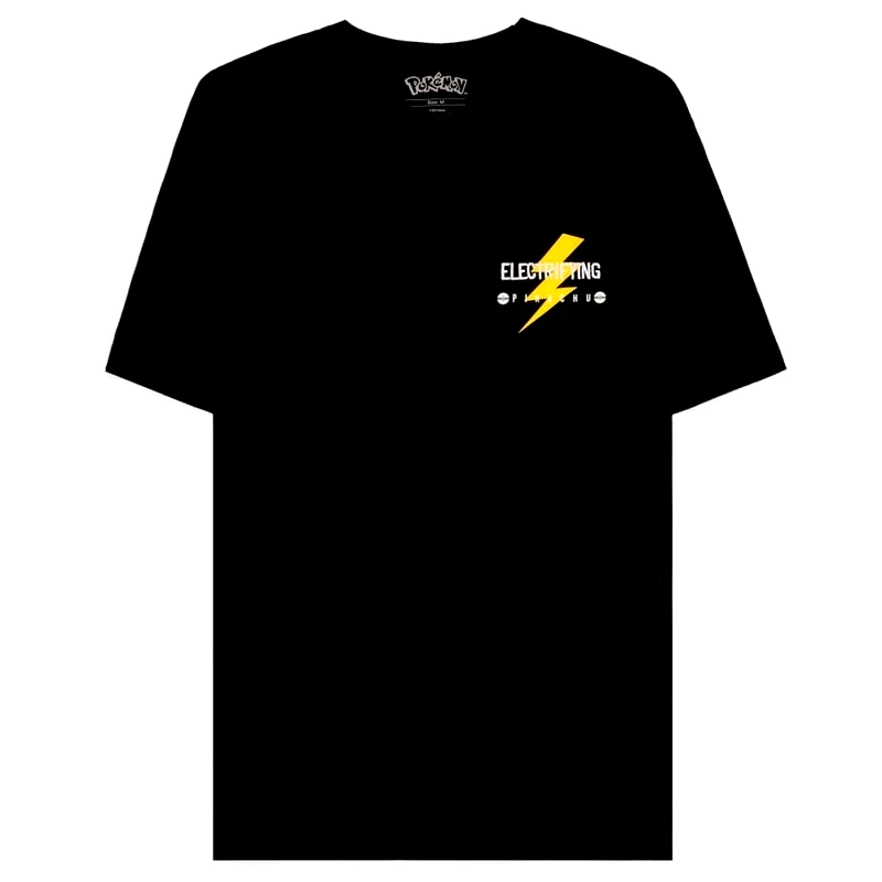Difuzed Pokemon - Pikachu Electrifying Line Art Men's Short Sleeved Loose Fit T-Shirt - S (TS740753POK-S)