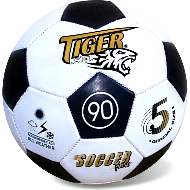 Star Toys Μπάλα Ποδοσφαίρου Soccer Μαυρη Fever Απλη (35/350)