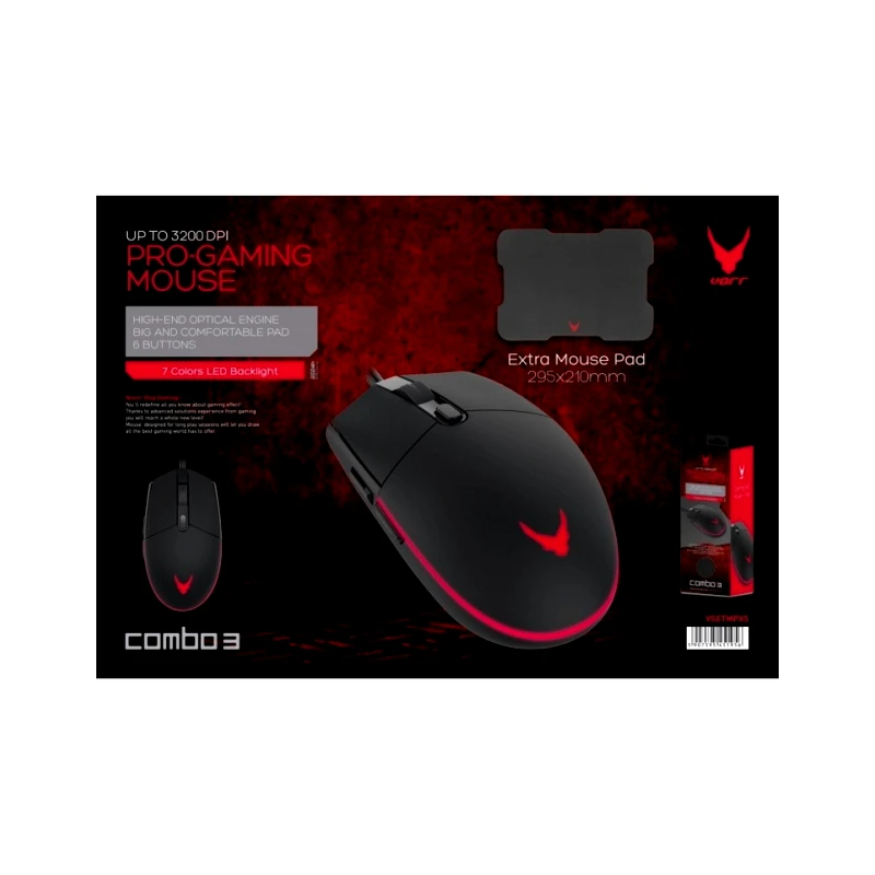 Omega VARR Pro Gaming Mouse Led With Mouse Pad (OMO10479)