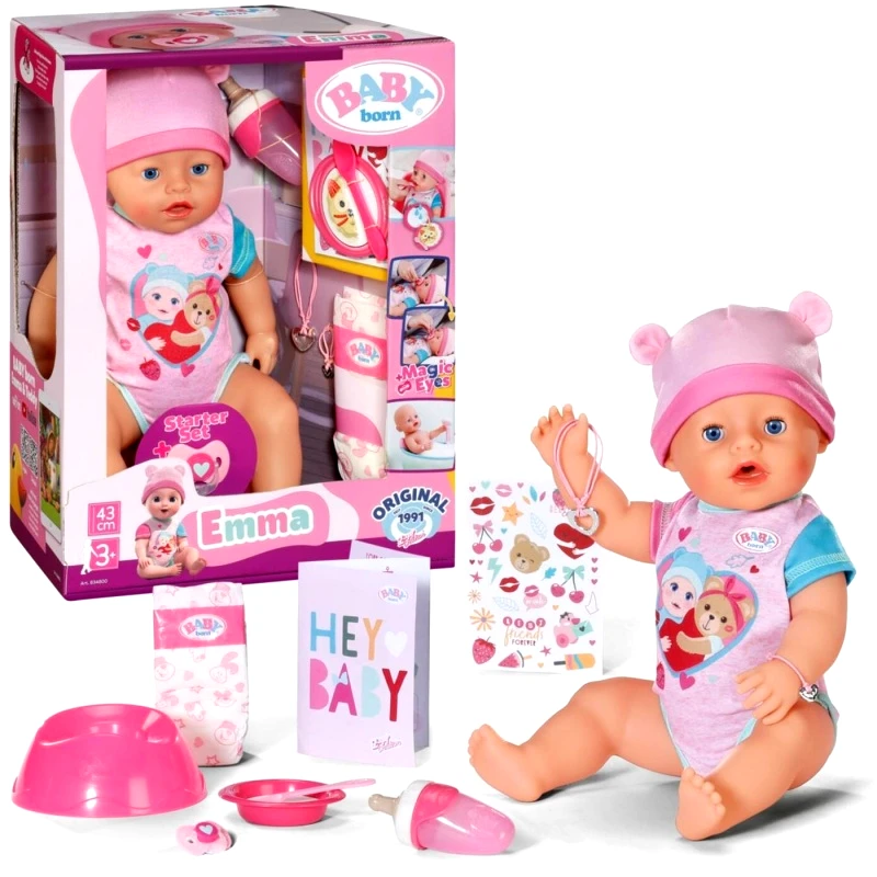 Baby Born Baby Born ΕΜΜΑ Διαδραστική Κούκλα Με Αξεσουάρ 43Cm (834800-116724)