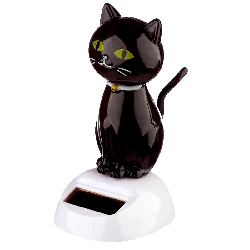 OEM Φιγούρα Lucky Black Cat Με Ηλιακή Ενέργεια (FF113)
