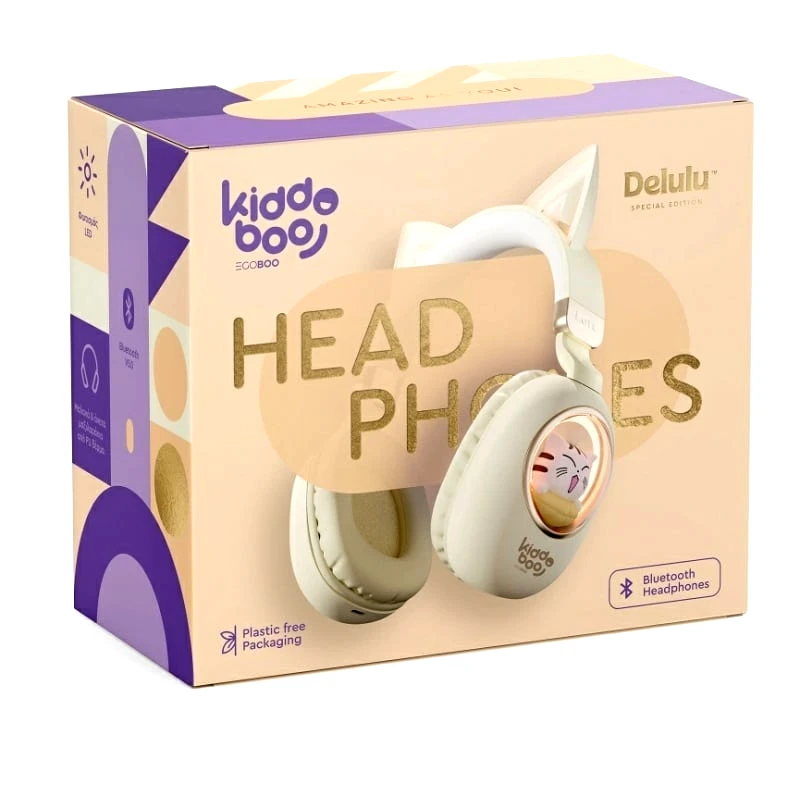 Kiddoboo Kiddoboo Delulu Bluetooth Headphones Gold (KBKID5GLD)