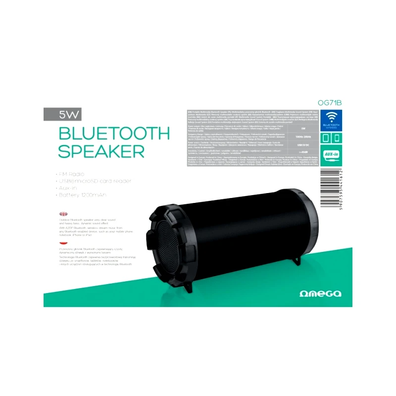 Omega Ηχείο Og71 Bazooka Speaker Bluetooth 5W Black (OMO10420)