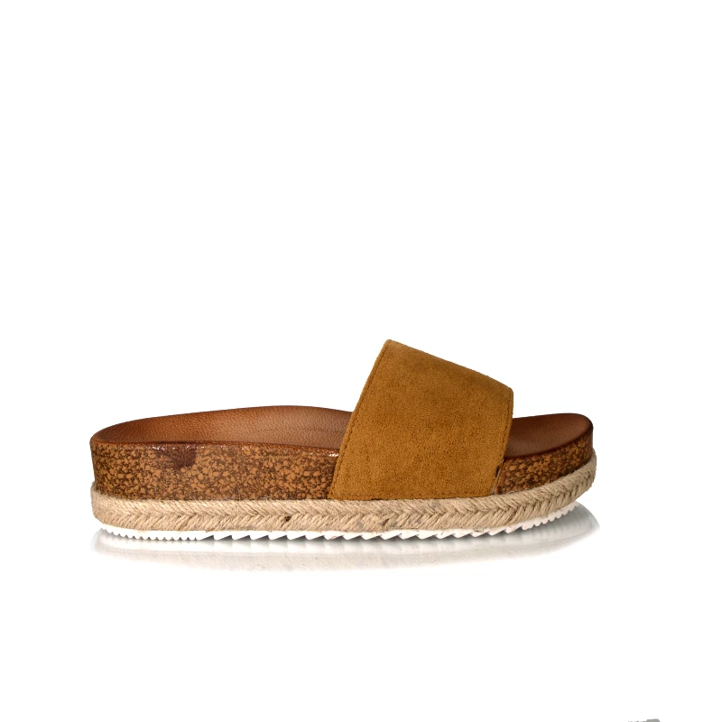 Malesa Γυναικείο Flatform Suede με Φάσα Camel