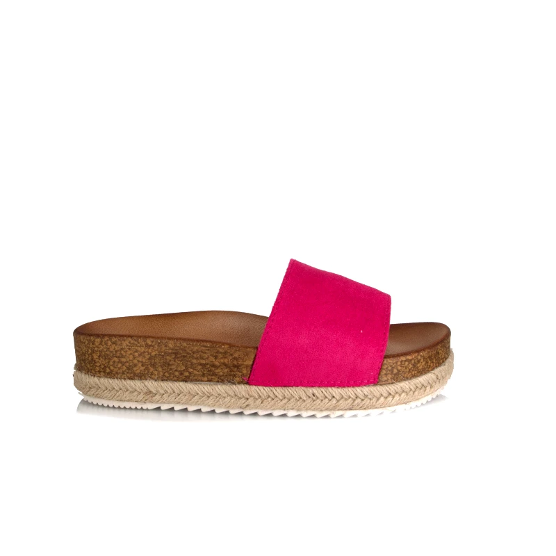 Malesa Γυναικείο Flatform Suede με Φάσα Fuxia