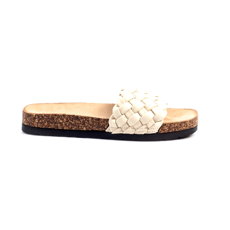 Malesa Γυναικείο Flatform Φάσα με Πλέκτο Σχέδιο Beige