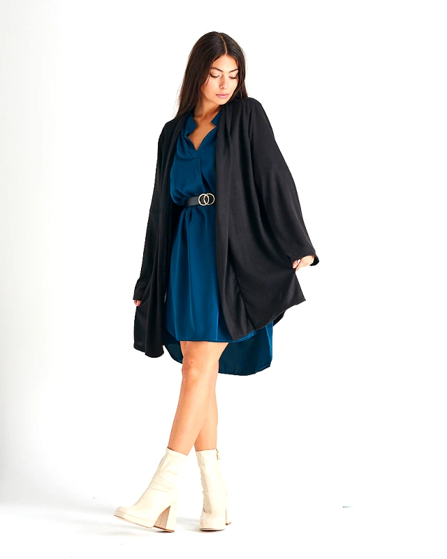 BELTIPO Beltipo Γυναικεία Πλεκτή Ζακέτα Oversized Μαύρο
