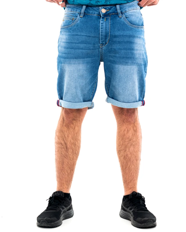 DSPLAY Ανδρική Βερμούδα Τζιν με ξεβάμματα