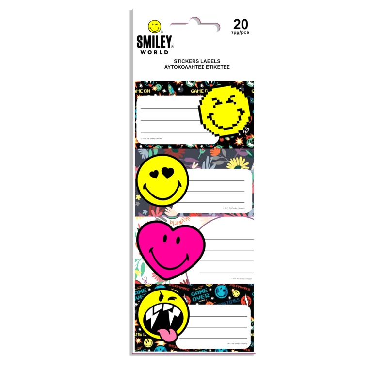 Luna Toys Ετικέτες Αυτοκόλλητες Smiley 20 Τμχ. σε 5 Σχέδια 504959