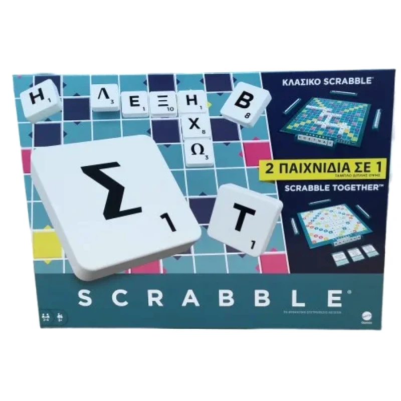Mattel Games Mattel Games, Επιτραπέζιο Παιχνίδι Scrabble, Κλασικό Οικογενειακό Παιχνίδι Λέξεων Με Δύο Τρόπους Παιχνιδιού Για 2-4 Παίκτες HXW06