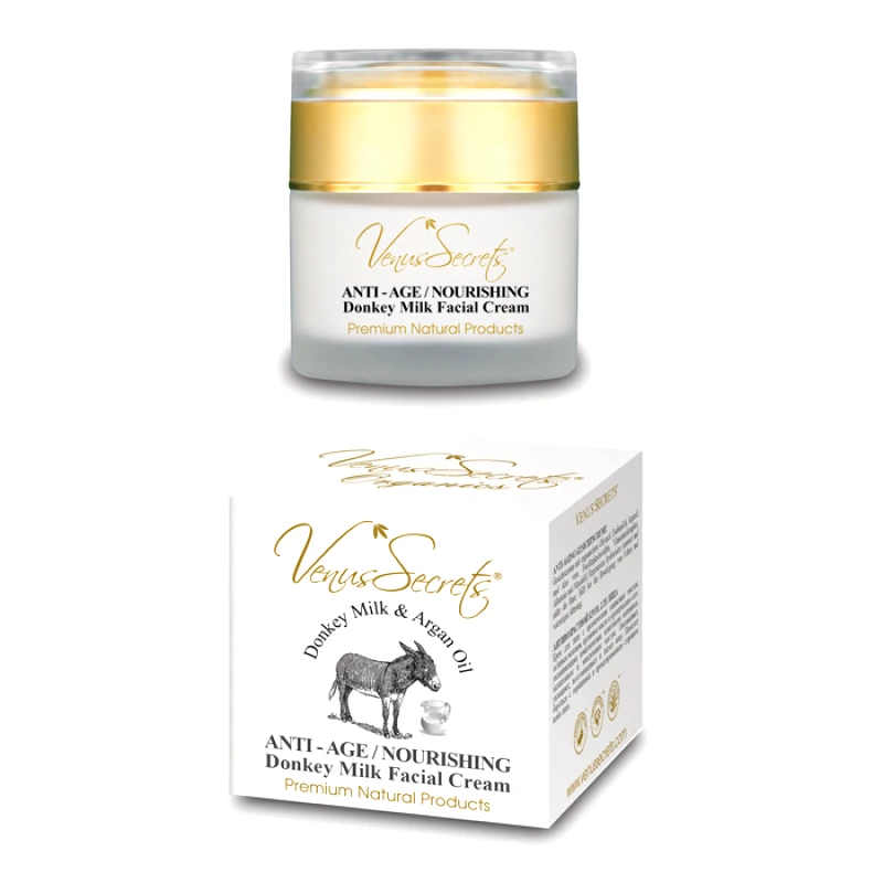 OEM Venus Secrets Αντιγηραντική Κρέμα Προσώπου με Γάλα Γαϊδούρας και Έλαιο Αργκάν(Anti-Age Nourishing Donkey Milk Facial Cream) 50ml
