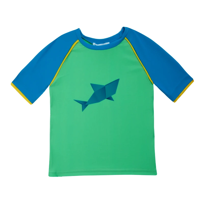 MARIE RAXEVSKY BOY'S RASHGUARD SHORT SLEEVE ORIGAMI