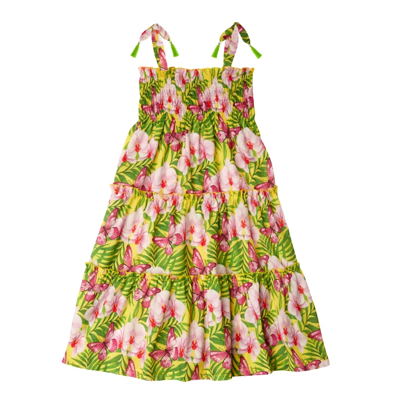 MARIE RAXEVSKY GIRL'S DRESS ORCHIDS