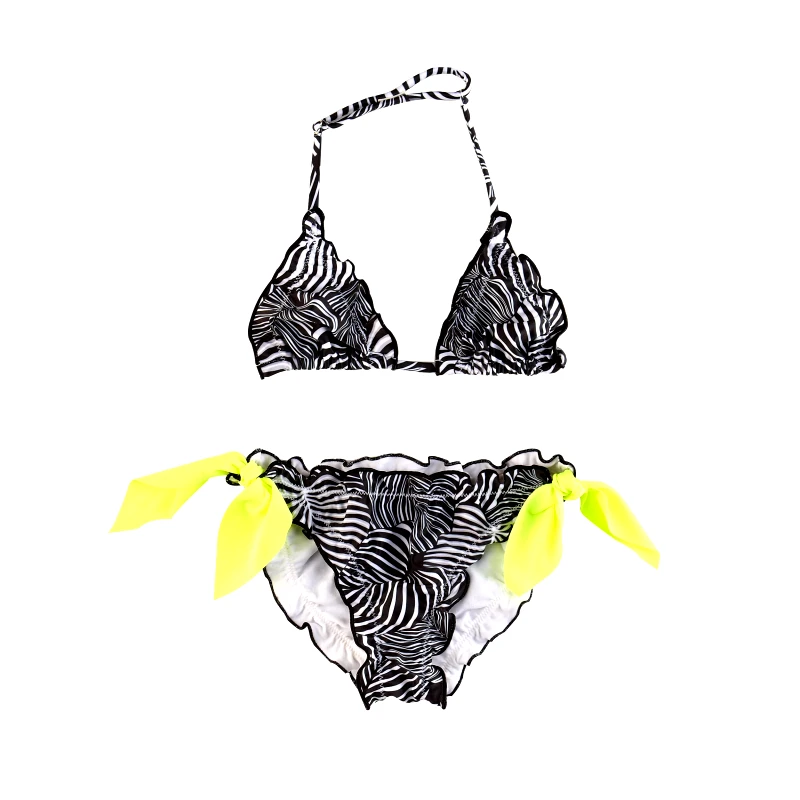 MARIE RAXEVSKY GIRL'S FROU FROU BIKINI BLACK AND WHITE