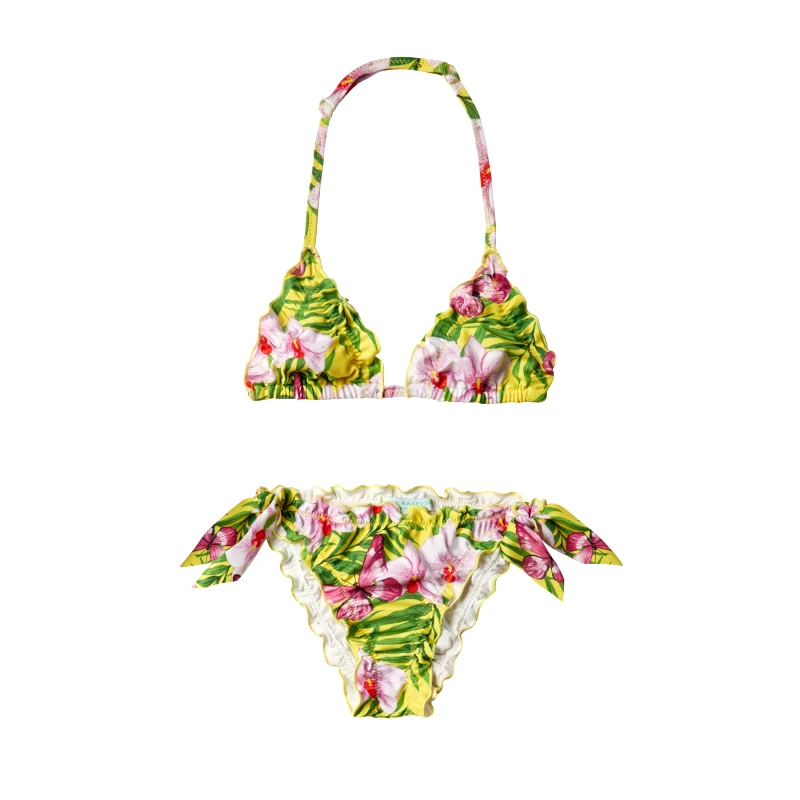 MARIE RAXEVSKY GIRL'S FROU FROU BIKINI ORCHIDS